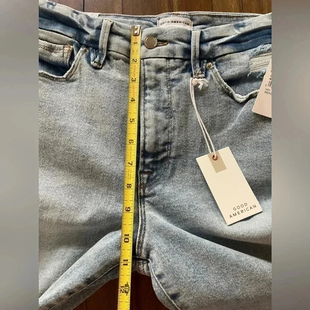 Good American Good legs straight high rise jeans distressed new with tags - Picture 5 of 8